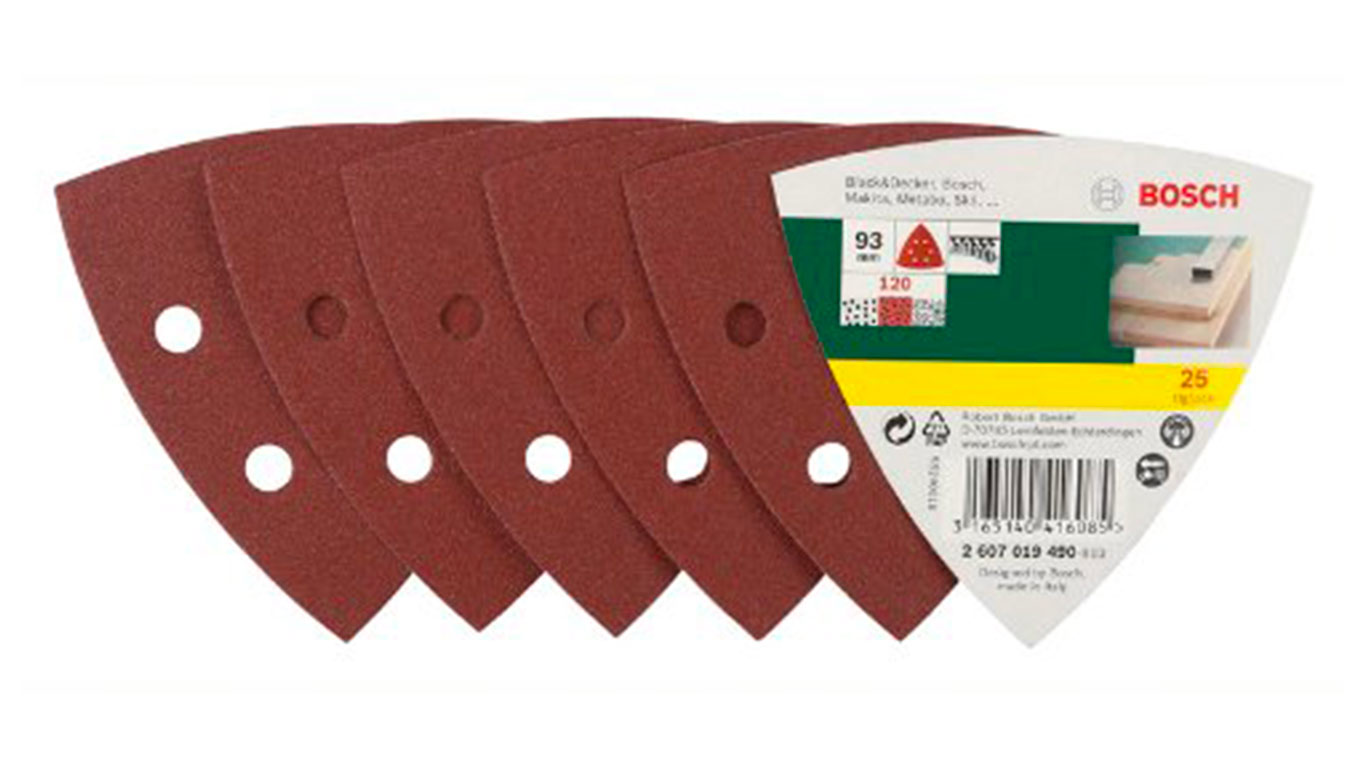  Bosch 2607019490 Lot de feuilles abrasives pour Ponceuse Delta Grain 120 25 pièces 