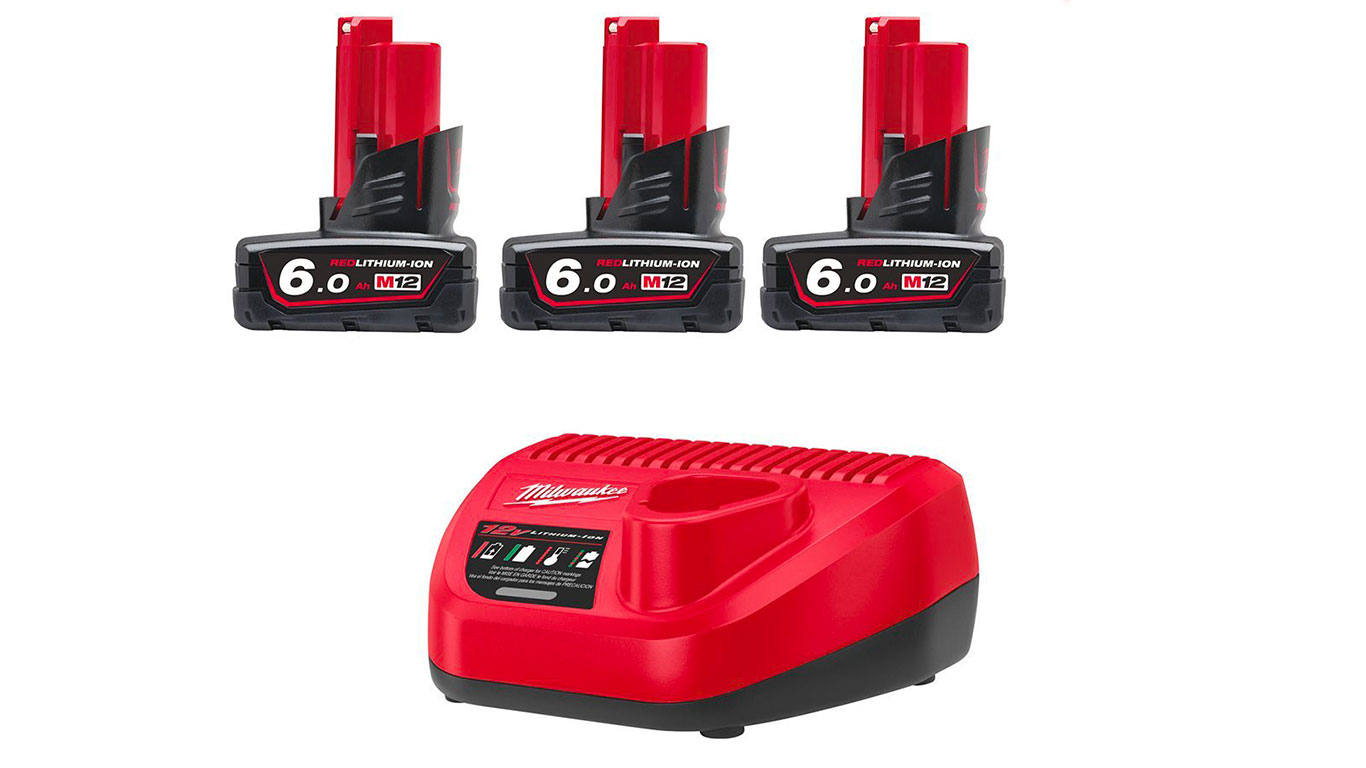 Pack de 3 batteries NRJ Milwaukee M12 6.0Ah - Chargeur 4933459208 Pack de 3 batteries NRJ Milwaukee M12 6.0Ah - Chargeur 4933459208