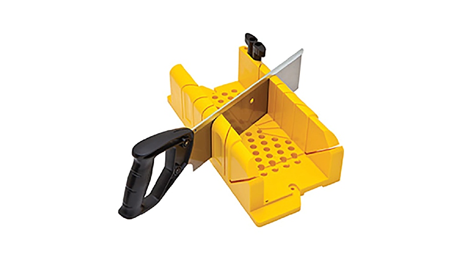 Boîte à coupe en plastique avec cales excentriques + scie a dos + chevilles Stanley 1-20-600 Boîte à coupe en plastique avec cales excentriques + scie a dos + chevilles Stanley 1-20-600