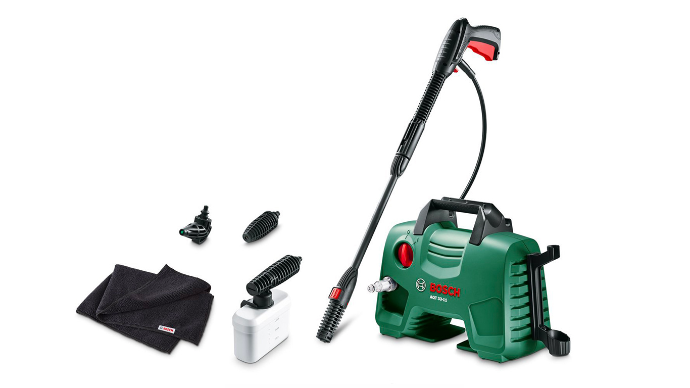 Bosch Nettoyeur haute-pression AQT 33-11 + kit Nettoyage de Voiture, débit 330 L/h, pression 110 bars 06008A7602 