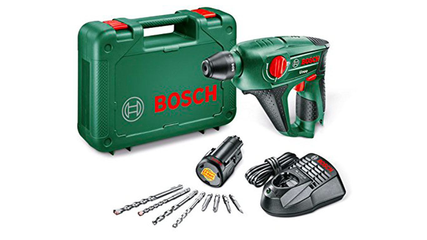 Bosch Perforateur "Universal" sans fil Uneo, coffret 1 batterie 10,8V 2,0 Ah, 4 forets, technologie Syneon 0603984007