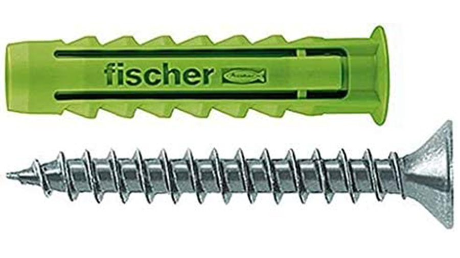 Cheville Fischer à quadruple expansion SX Green 524867 8 x 40 mm avec vis boîte de 45