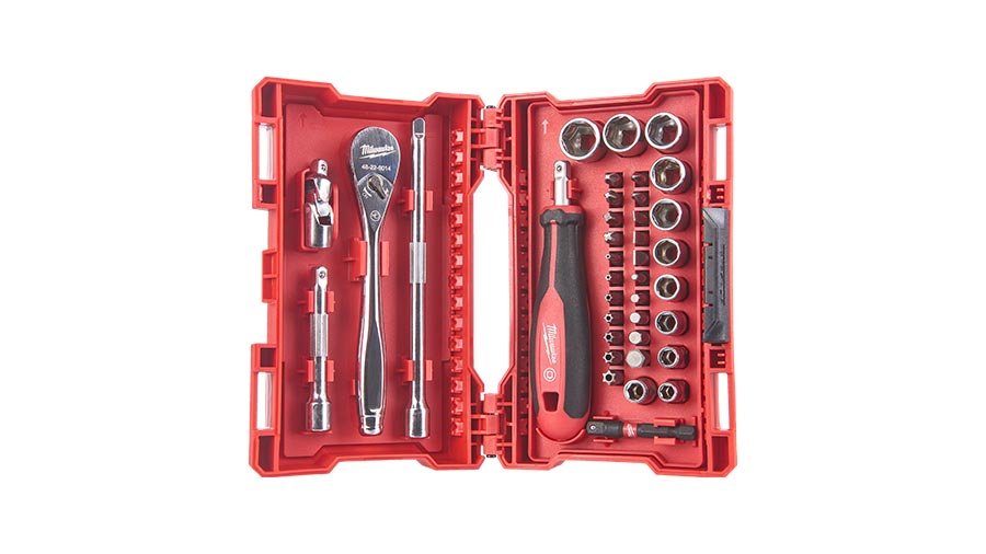 coffret 38 pièces clé à cliquet et douilles 1/4" 4932479096 Milwaukee