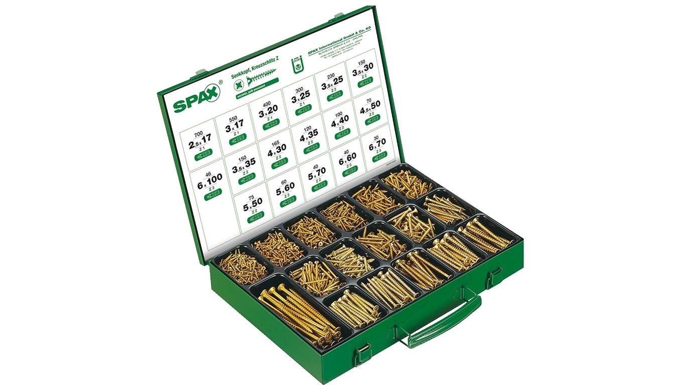 Coffret de vis SPAX 3226 pièces Zingué bichromaté A2L Coffret de vis SPAX 3226 pièces Zingué bichromaté A2L