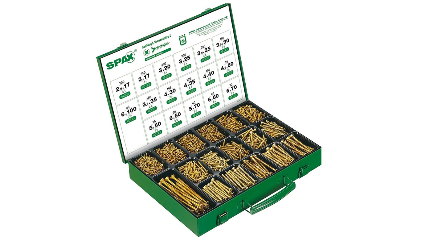 Coffret de vis SPAX 3226 pièces Zingué bichromaté A2L 