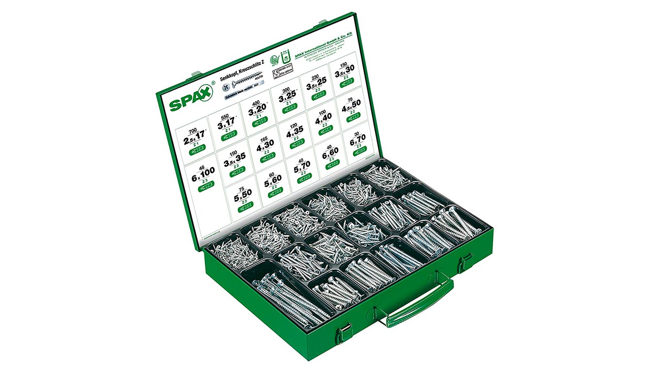 Coffret de vis SPAX 3226 pièces Pozidriv Zingué blanc A2J