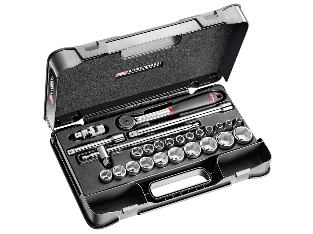 Coffret douilles 1/2" 6 pans métriques - 26 pièces Facom S.161-4P6