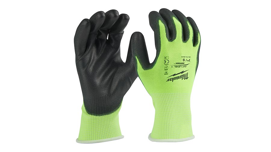 Gants de protection Milwaukee haute visibilité anti-coupure niveau 1/A 4932479916 taille S/7