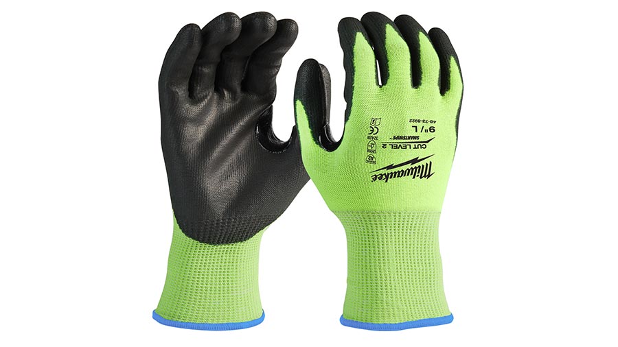 Gants de protection Milwaukee haute visibilité anti-coupure niveau 2/B 4932479921 taille S/7