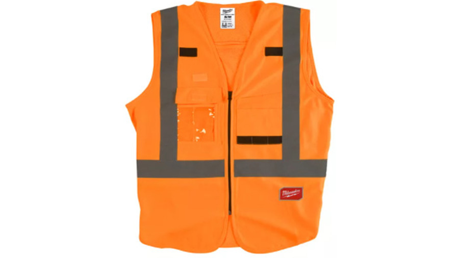 Gilet haute visibilité orange Premium S/M, gilet haute visibilité