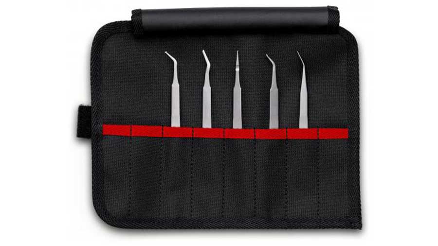 Jeu de 5 Brucelles de précision 920003 CMS KNIPEX Jeu de 5 Brucelles de précision 920003 CMS KNIPEX