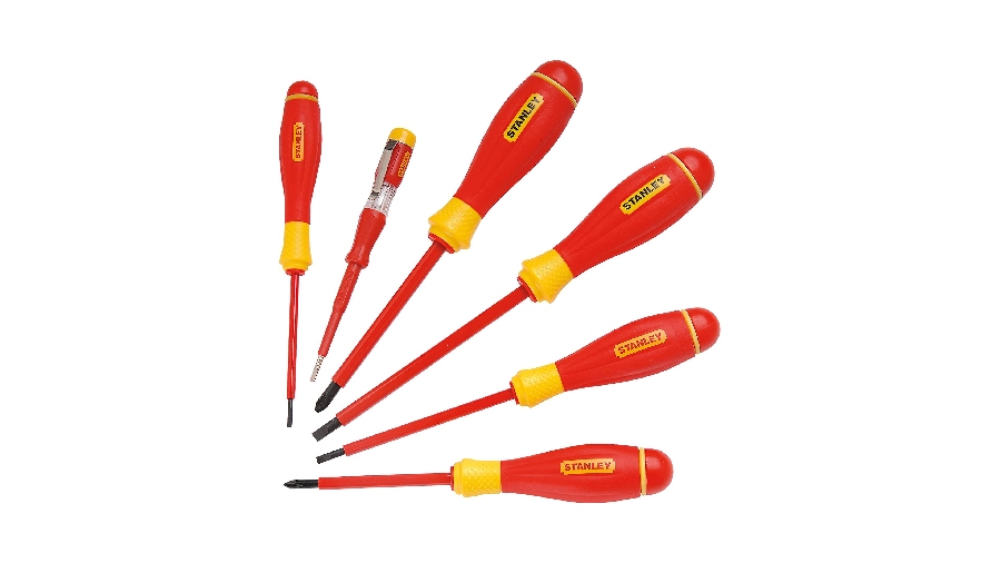 Jeu de 6 tournevis isolés 1000v électricien/philipps/testeur Stanley FATMAX 0-65-441 Jeu de 6 tournevis isolés 1000v électricien/philipps/testeur Stanley FATMAX 0-65-441
