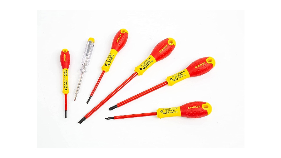 Jeu De 6 Tournevis STANLEY FATMAX - Fabriqué En France, Acier Chrome Vanadium, Poignée Soft Grip