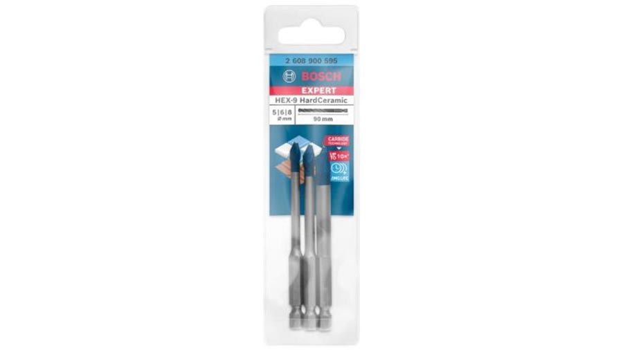 Kit 3 forets de carrelage Bosch Expert HEX-9 HardCeramic 2608900595