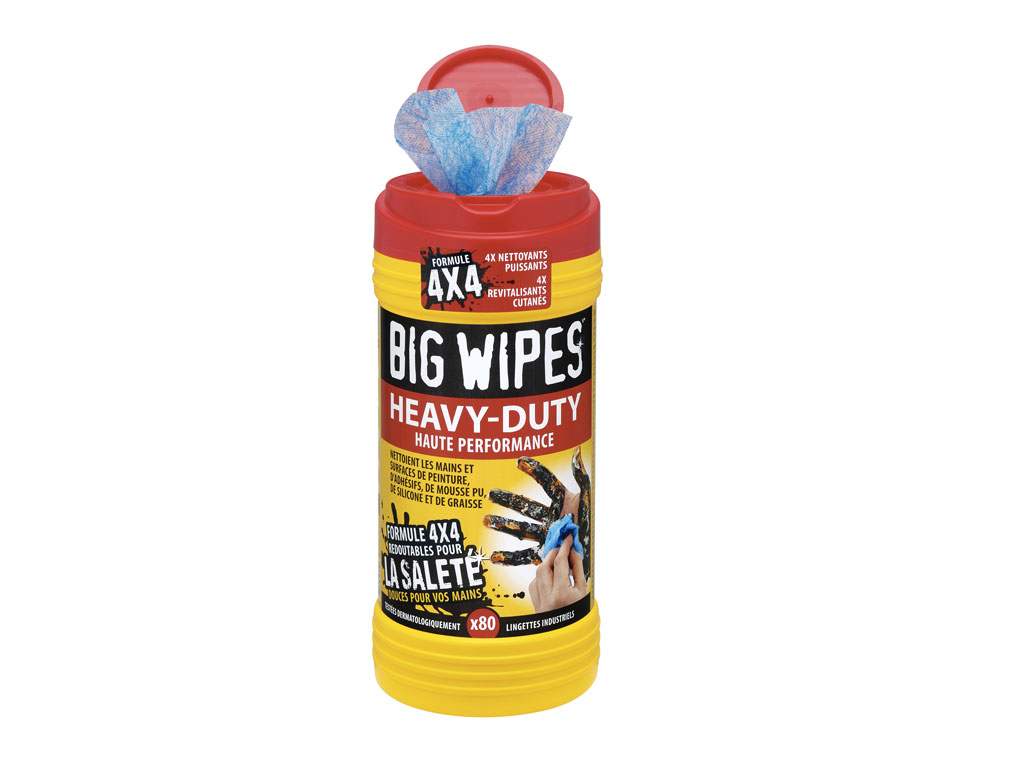 Tube de 80 lingettes HEAVY DUTY BIG WIPES