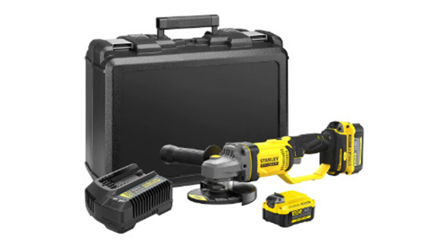 Meuleuse d’angle sans fil STANLEY FATMAX V20 18V SFMCG400M2K avec 2 x 4.0 Ah batterie et coffret