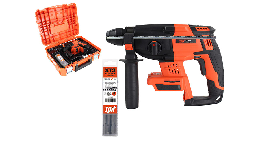 pack perforateur piqueur D18 nu avec 6 forets XT3 SDS+ 054542 SPIT pack perforateur piqueur D18 nu avec 6 forets XT3 SDS+ 054542 SPIT