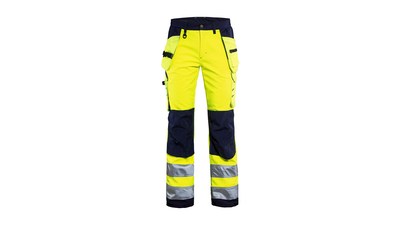 Pantalon softshell haute visibilité jaune/marine pour femme Blaklader