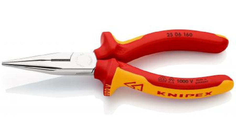 Pince à becs demi-ronds avec tranchant KNIPEX 25 06 160