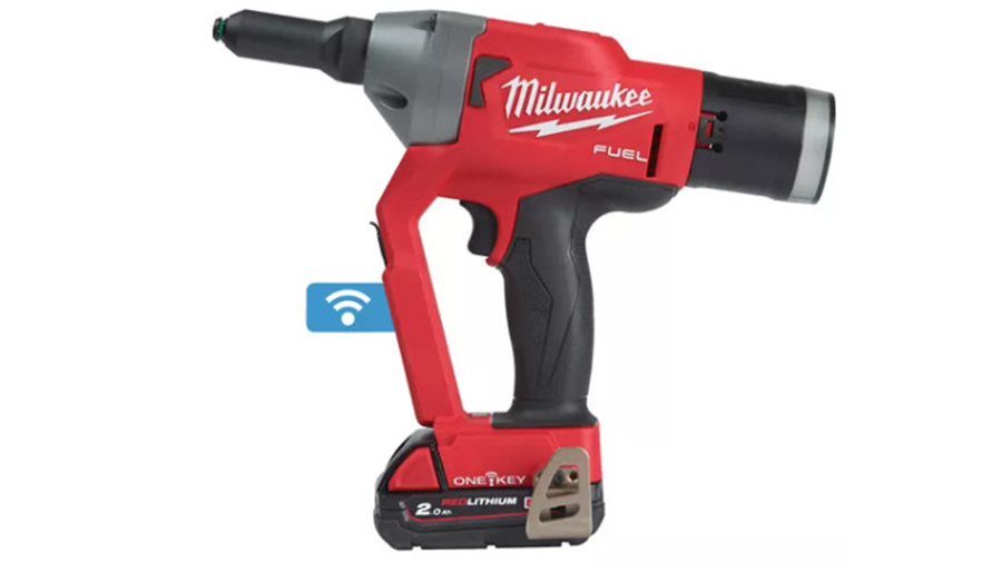 Pistolet à Riveter Sans Fil Compatible Batterie Milwaukee M18 (sans Batterie) - 3 Adaptateurs, 60 Rivets Inclus, Lumière LED