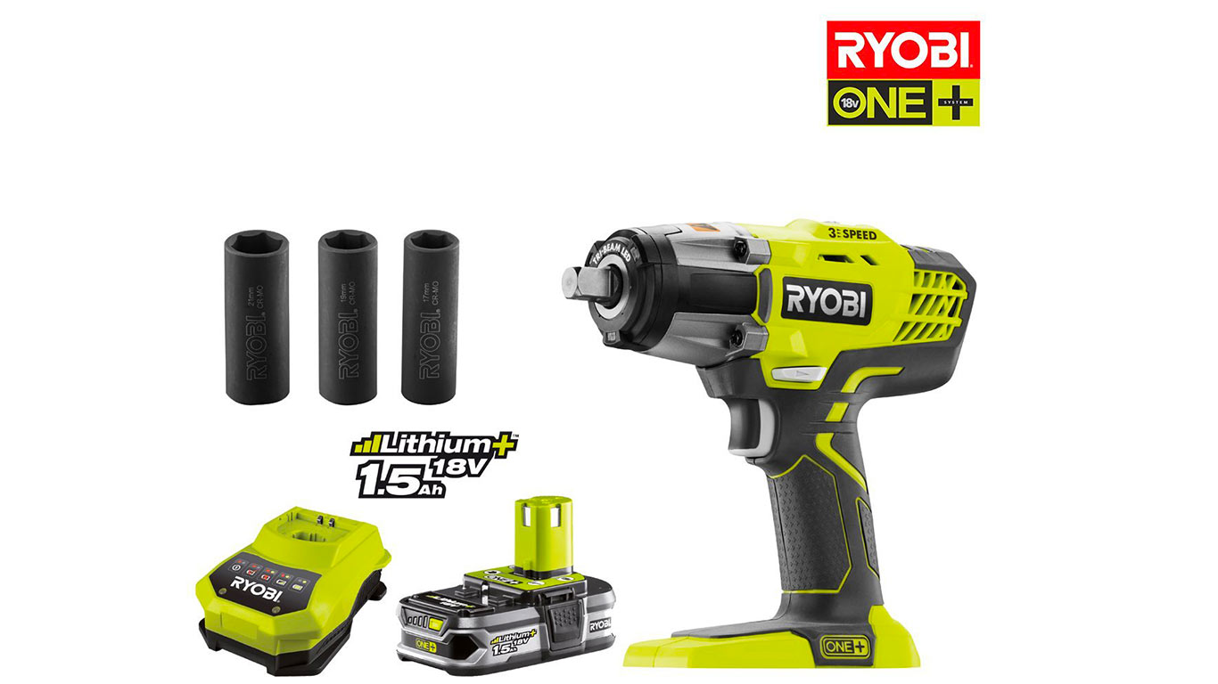 Ryobi R18IW3-0 One+ 18 V Boulonneuse à Choc sans Fil