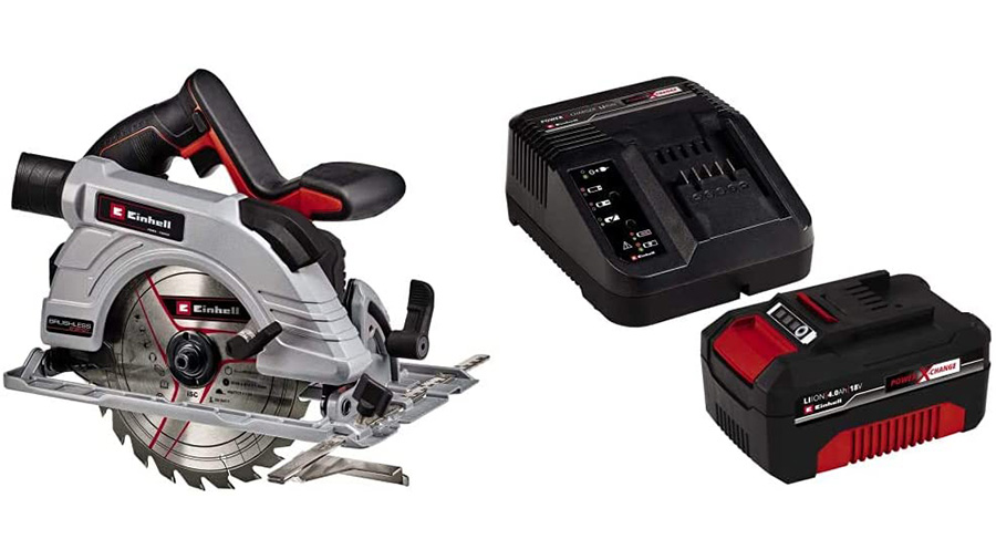 scie circulaire TE-CS 18/190-1 Li BL EINHELL avec batterie 4,0 Ah et chargeur scie circulaire TE-CS 18/190-1 Li BL EINHELL avec batterie 4,0 Ah et chargeur