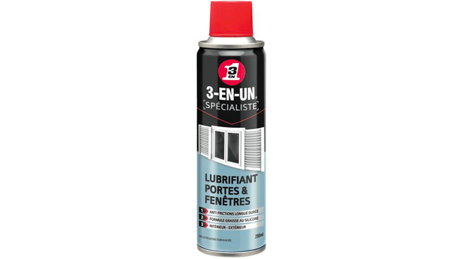Spray lubrifiant spécialiste portes et fenêtres 3-EN-UN