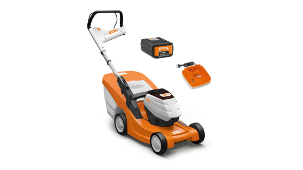 Tondeuse sur batterie avec guidon mono confortable STIHL PACK RMA 443 C AVEC AP 200 ET AL 300