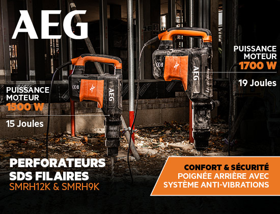 Perforateurs filaires SDS Max SMRH12K et SMRH9K AEG