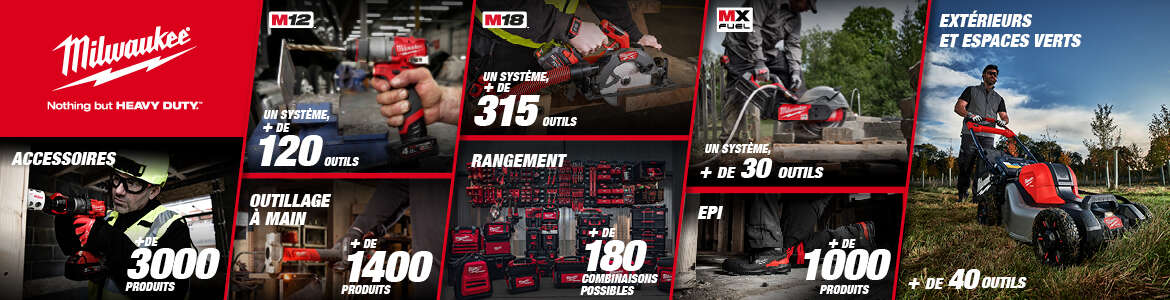 Milwaukee gamme M18 MX FUEL M12 et outillage à main