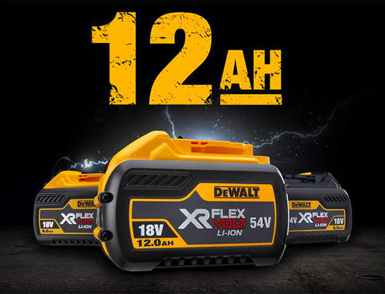 DEWALT présente sa première batterie XR FLEXVOLT 18/54V de 12.0 Ah