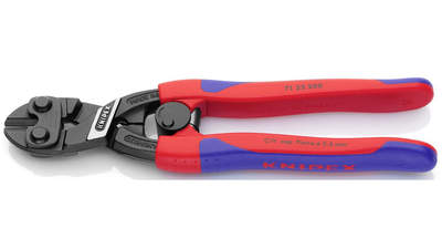 Coupe-boulons KNIPEX 7132200 CoBolt compact noir atramentisé avec gaines bi-matière minces 200 mm