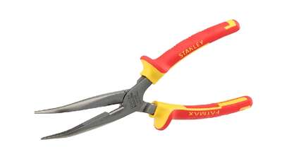 Pince à becs 1/2 ronds longs coudés 200 mm isolée 1000 V Stanley FATMAX 0-84-008