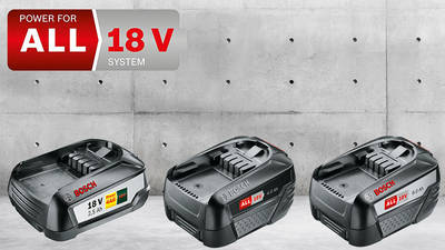 Nouvelle gamme de batteries haute capacité 18 V Bosch Power for All