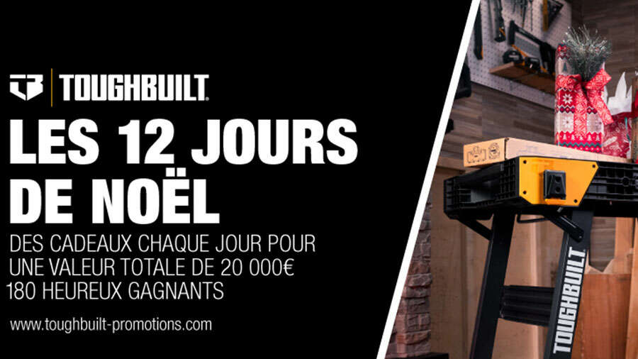 « Les 12 jours de Noël » de ToughBuilt, jeu-concours à destination des professionnels du BTP
