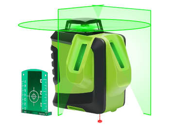 1 x 360 Niveau laser croix vert avec point d'aplomb HUEPAR 622CG