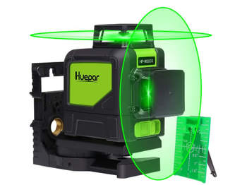 2 x 360 Niveau laser croix vert, ligne laser auto-nivellement HUEPAR 902CG