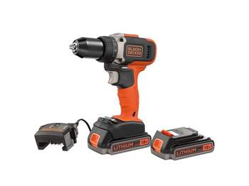 Perceuse-visseuse sans fil 18 V BLACK+DECKER BCD002ME2K-QW