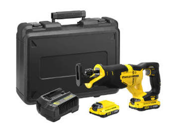 Scie sabre STANLEY FATMAX SFMCS300D2K V20 18V avec 2 x 2.0 Ah batteries et coffret