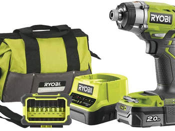 Coffret visseuse à chocs 18 V sans fil Ryobi R18ID3-120S avec batterie 2,0 Ah et chargeur rapide R18ID3-120S