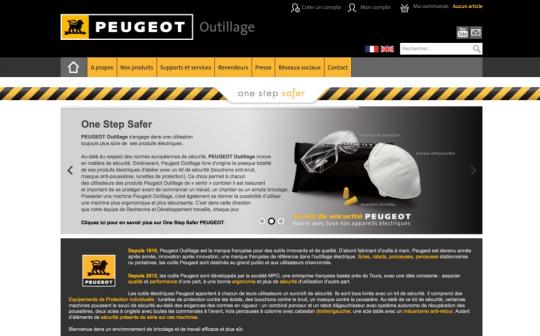 Site internet Peugeot Outillage