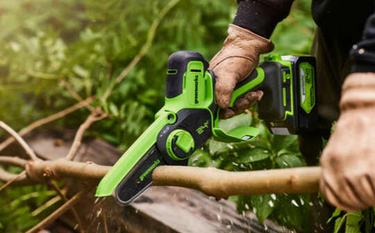 mini tronçonneuse sans fil Greenworks G24MCS10 